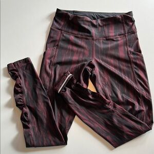 Lululemon Black and Burgundy Patterned Leggings